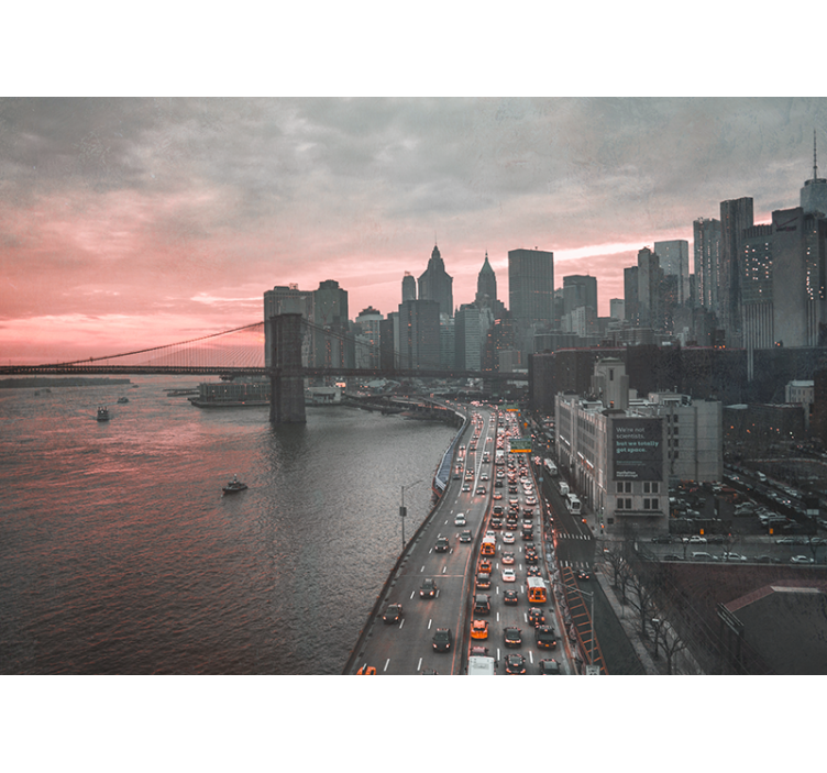 Fotomurale new york skyline urbano di manhattan - TenStickers