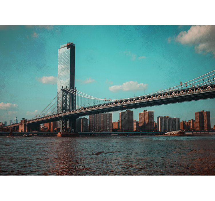 Fotomurale New York prospettiva del ponte di brooklyn - TenStickers