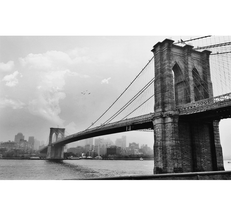 Fotomurale new york contorno ponte di brooklyn - TenStickers