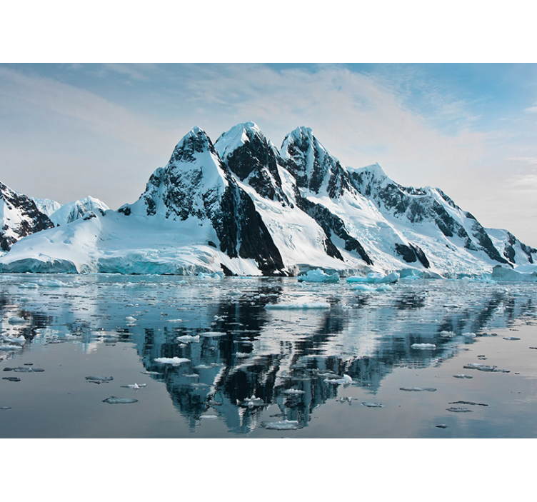 Fotomurale montagna vette maestose e ghiacciate - TenStickers