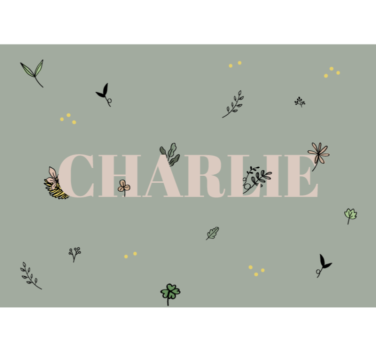 Fotomurale cameretta design del nome floreale - TenStickers