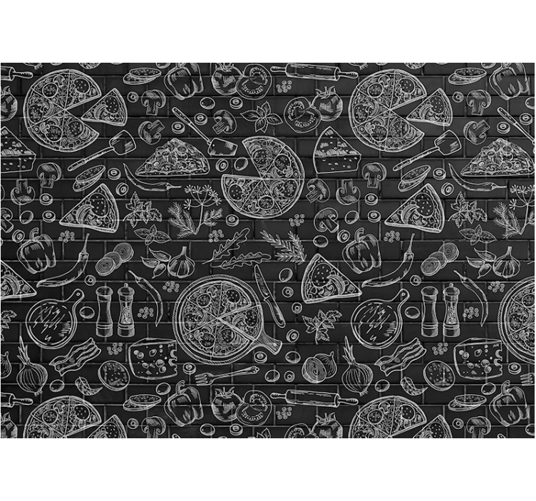 Fotomurale per cucina illustrazione di delizie culinarie - TenStickers