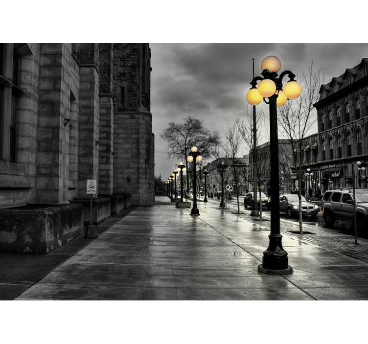 Fotomurale città scena notturna urbana - TenStickers