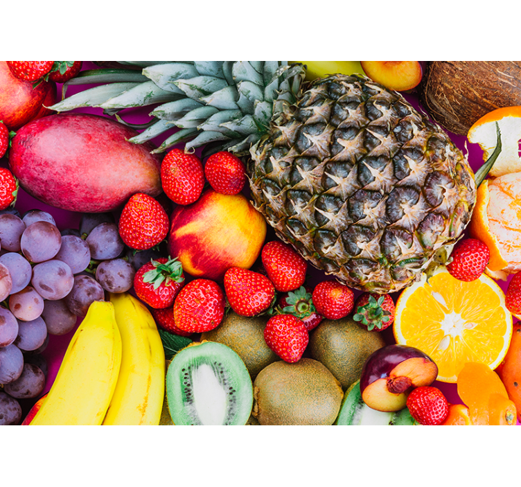 Fotomurale fiori misto di frutta vibrante - TenStickers