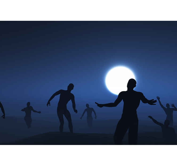 Fotomurale con zombie spaventosi nella nebbia - TenStickers