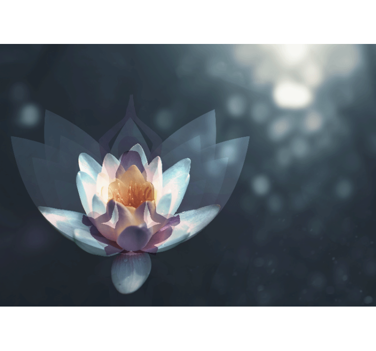 Fotomurale papaveri disegno del fiore di loto - TenStickers