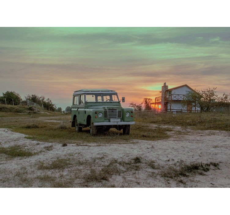 Fotomurale veicoli auto d'epoca verde - TenStickers