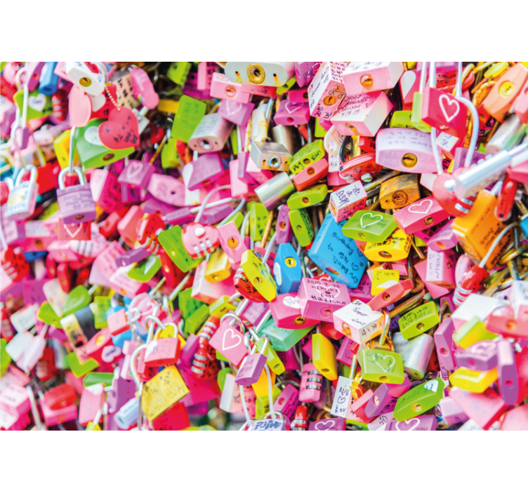 Fotomurale amore lucchetti colorati - TenStickers