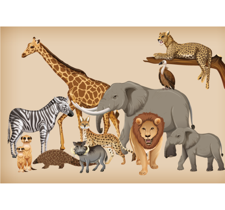 Fotomurale animali collezione fauna della savana - TenStickers