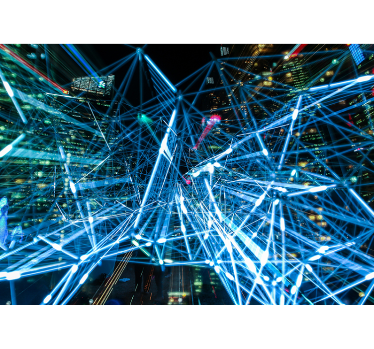 Fotomurale astratto rete digitale ispirata - TenStickers