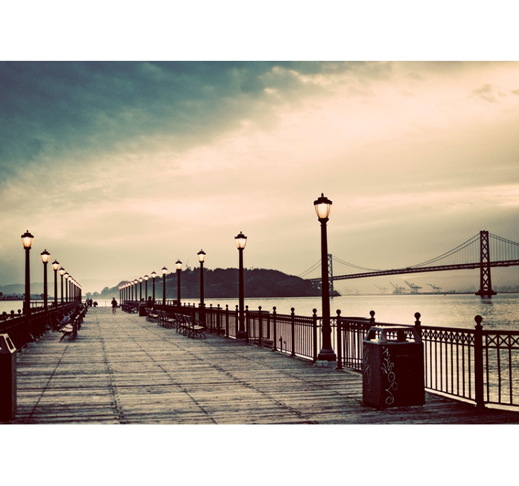 Fotomurale città vista panoramica sul lungomare - TenStickers