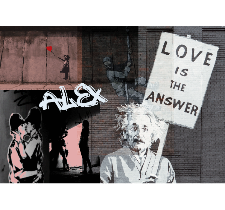 Fotomurale arte urbana l'amore è la risposta - TenStickers