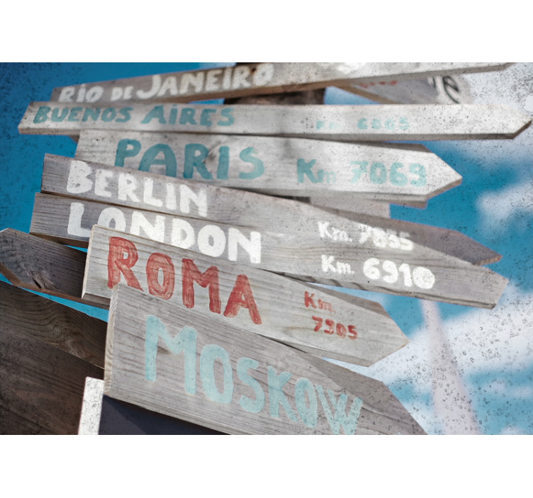 Fotomurale città direzioni globali - TenStickers