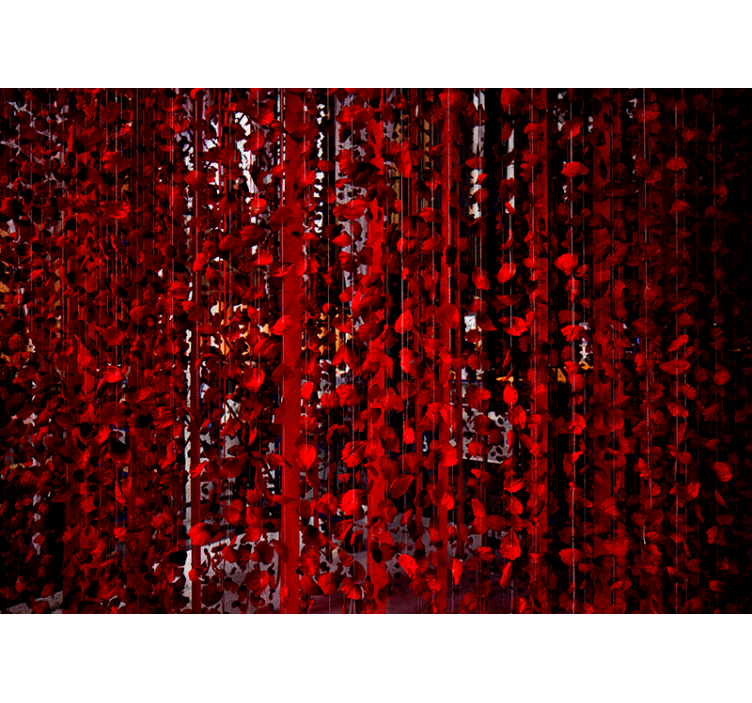 Fotomurale fiori cascata floreale rossa - TenStickers