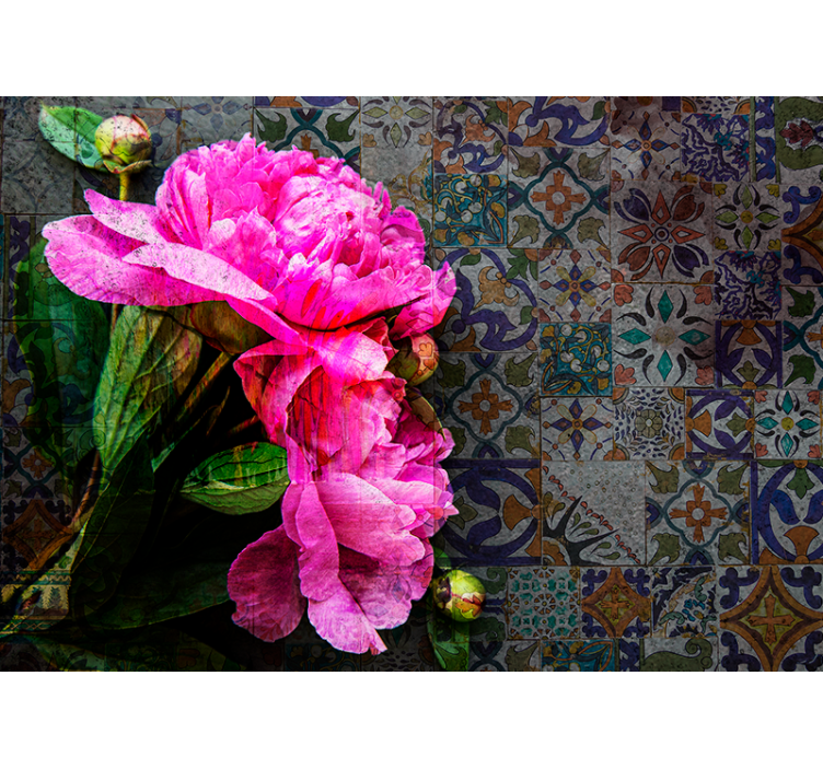 Fotomurale papaveri dettaglio floreale di peonia - TenStickers