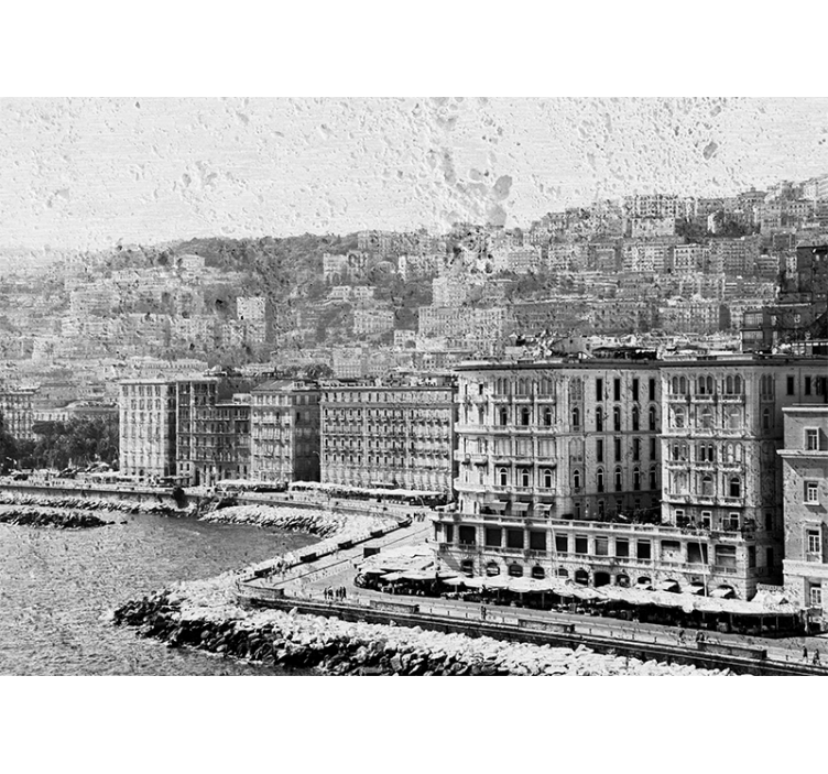 Fotomurale città vista costiera di napoli - TenStickers