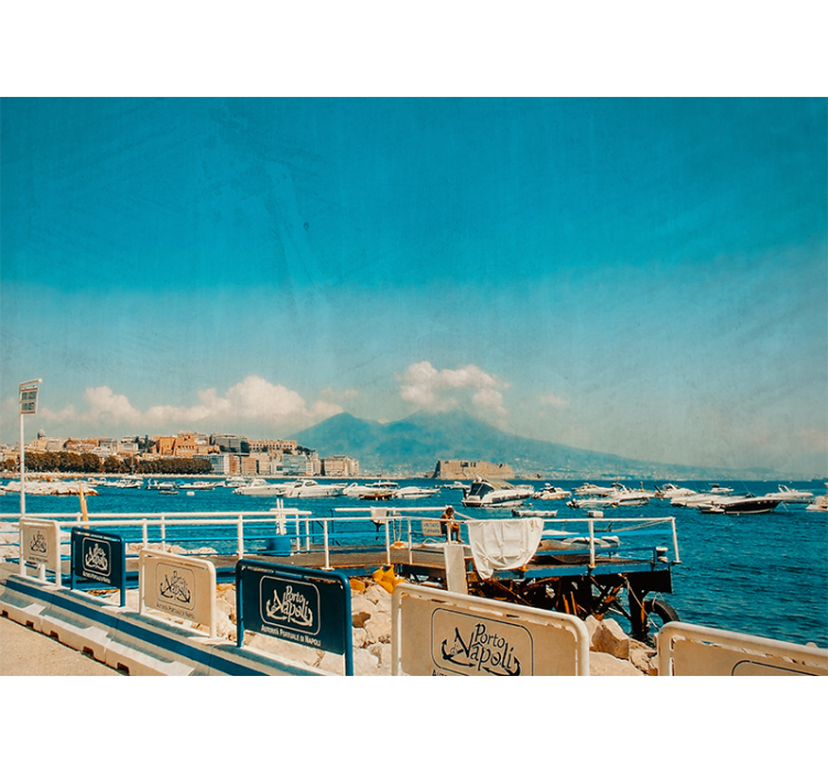Fotomurale città prospettiva del mare di napoli - TenStickers