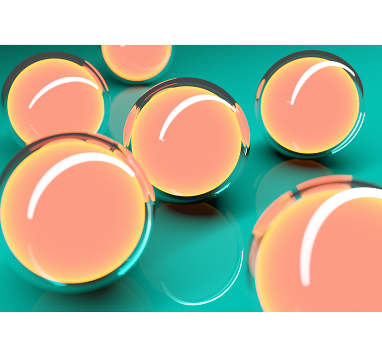 Fotomurale astratto sfere trasparenti galleggianti - TenStickers