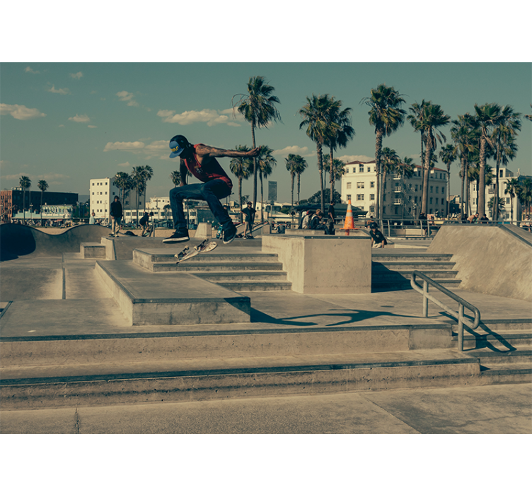 Fotomurale arte urbana skatista in azione - TenStickers