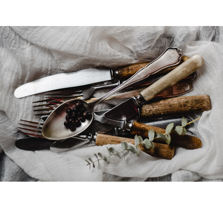 Fotomurale per cucina set di utensili d'epoca - TenStickers