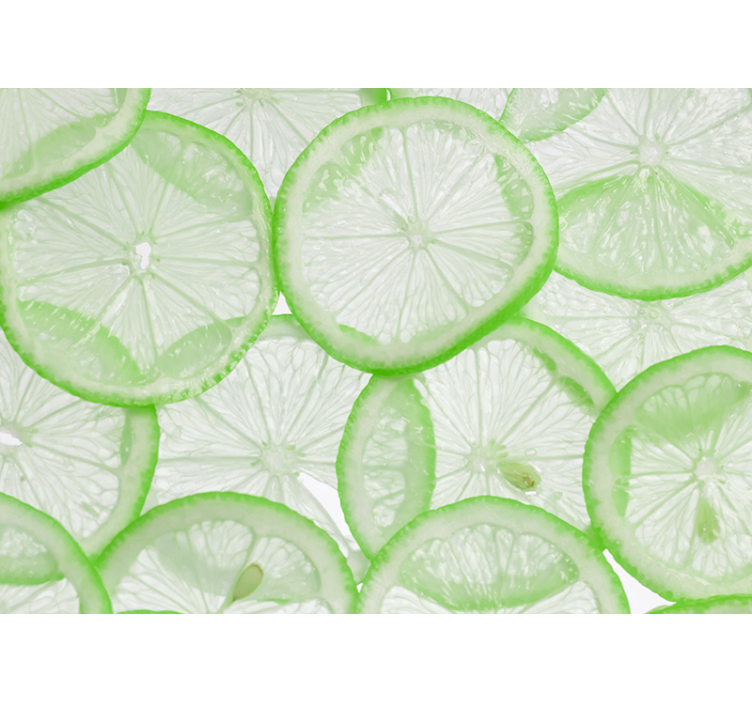 Fotomurali fiori diversi fette di lime fresche - TenStickers