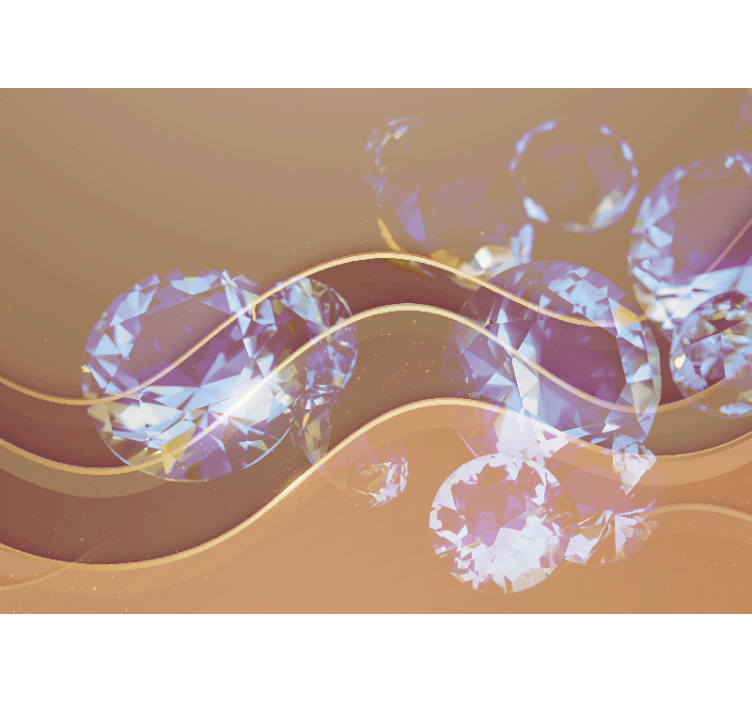 Fotomurale astratto onde di cristallo scintillanti - TenStickers