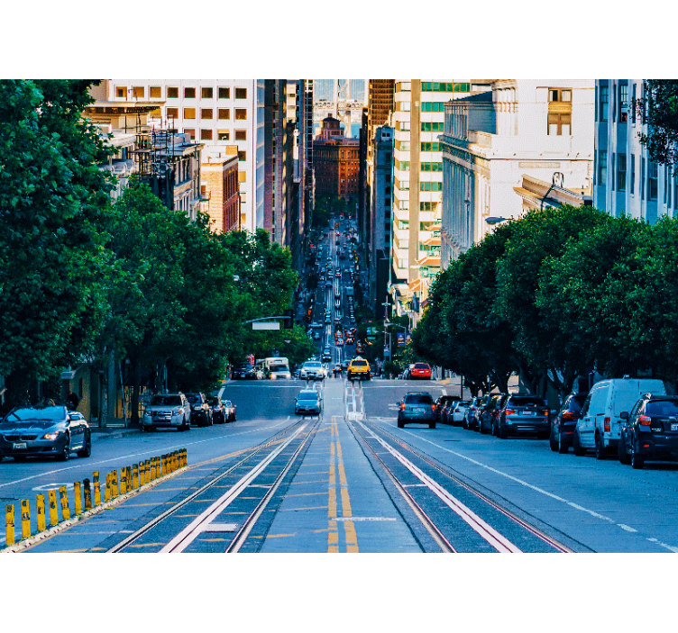 Fotomurale città vista di strada urbana - TenStickers