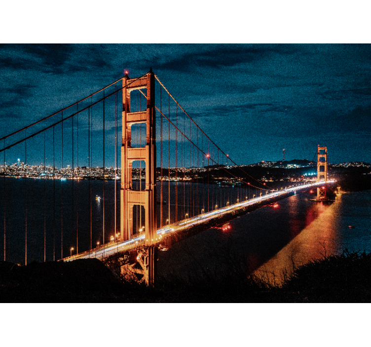 Fotomurale città ponte di golden gate di notte - TenStickers