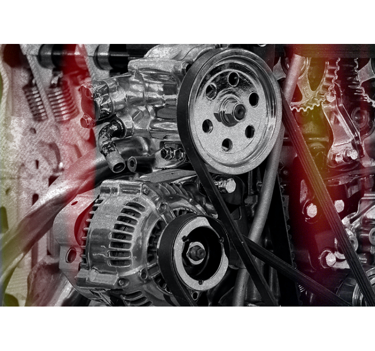 Fotomurale veicoli dettagli dei componenti motore - TenStickers