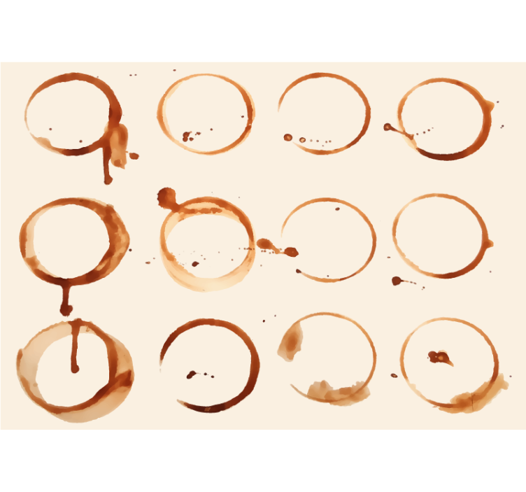 Fotomurale per cucina modelli di anelli di caffè - TenStickers