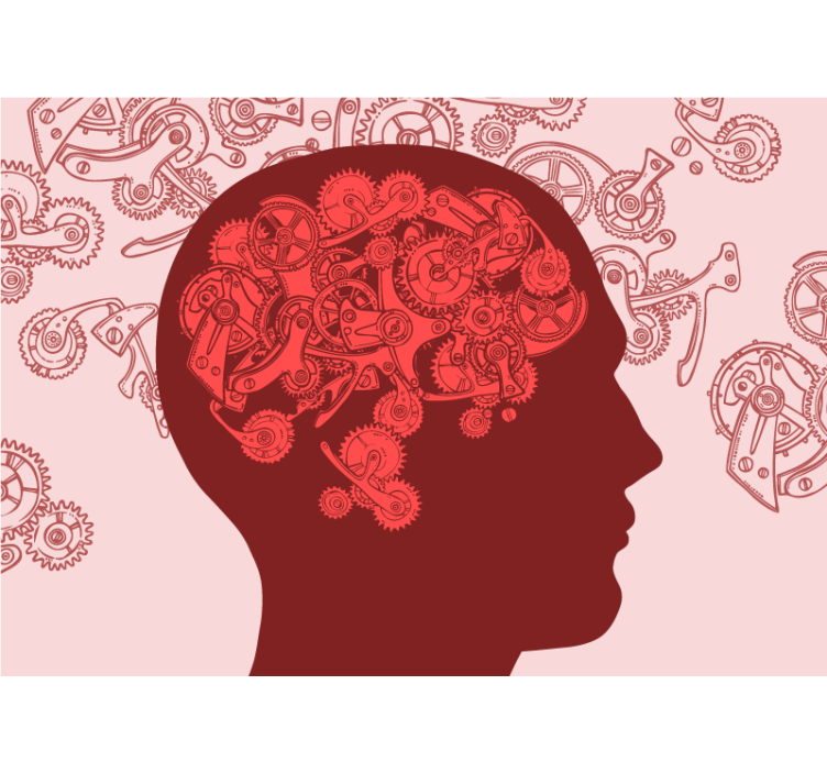 Fotomurale artistico meccanismi creativi della mente - TenStickers