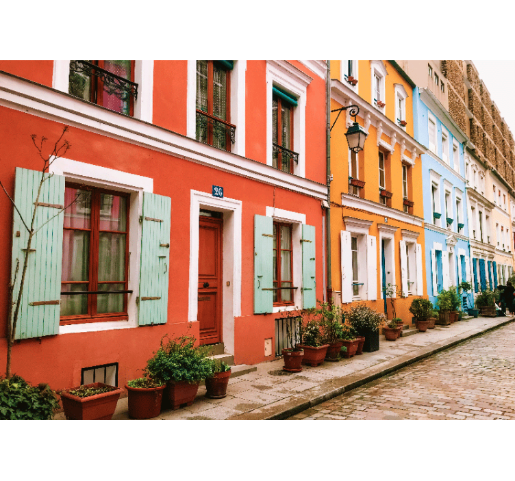 Fotomurale città facciate parigine colorate - TenStickers