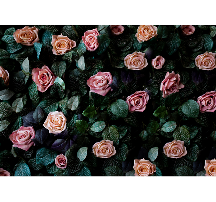 Fotomurale fiori romantico rosa floreale - TenStickers