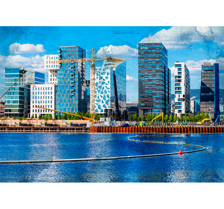 Fotomurale città paesaggio urbano moderno - TenStickers