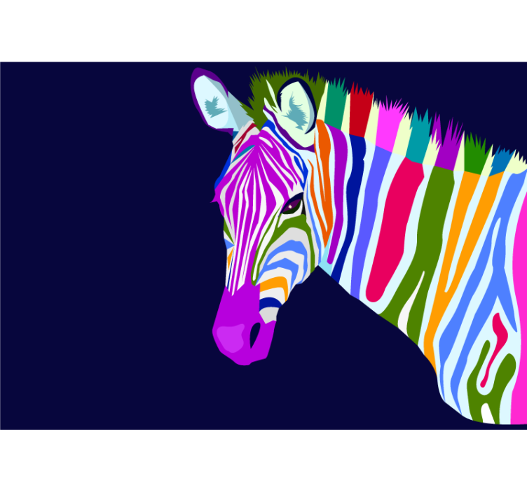 Fotomurale animali zebra multicolore - TenStickers