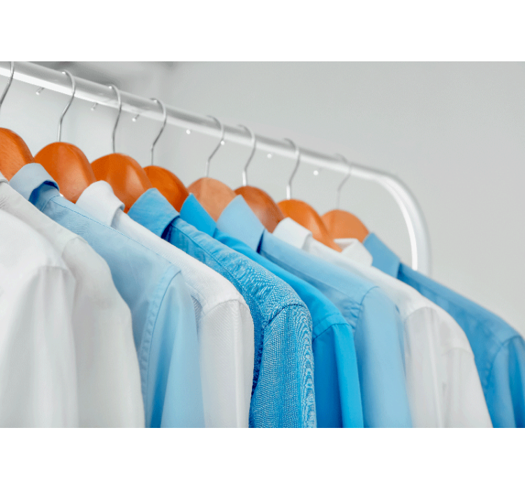 Fotomurali textures camicie blu appese - TenStickers