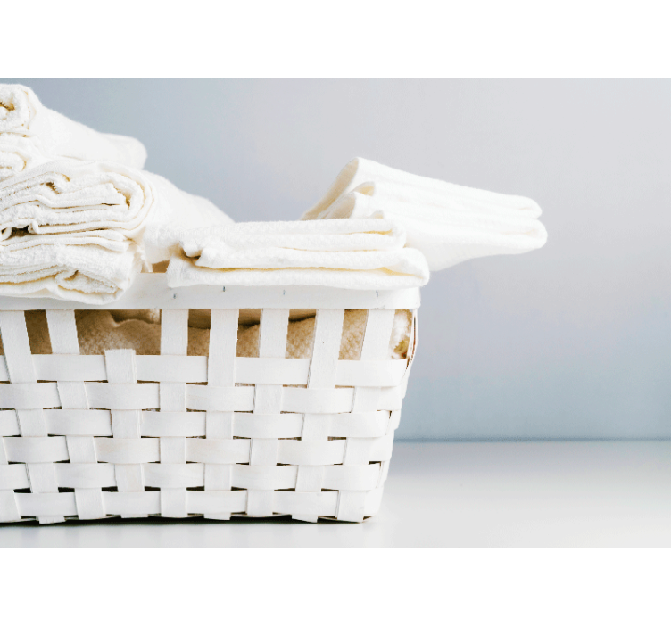 Fotomurale per bagno elegante cestino porta asciugamani - TenStickers