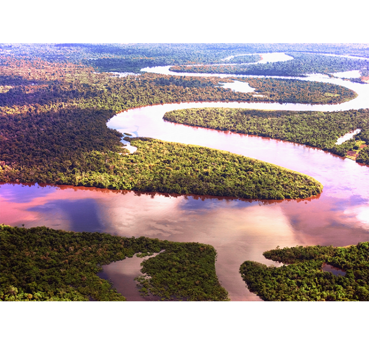 Fotomurale paesaggi fiume tortuoso - TenStickers