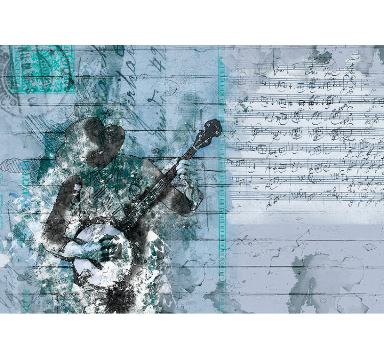 Fotomurale musicale musicista che suona il banjo - TenStickers
