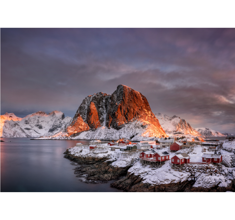 Fotomurale montagna crepuscolo sulla montagna innevata - TenStickers