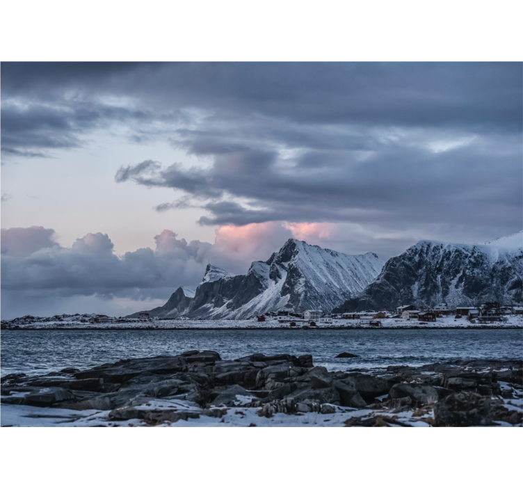 Fotomurale paesaggi creste gelate di montagna - TenStickers