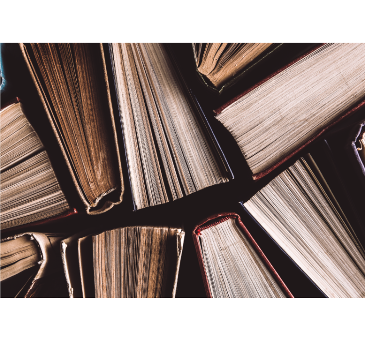 Fotomurale artistico libri impilati insieme - TenStickers