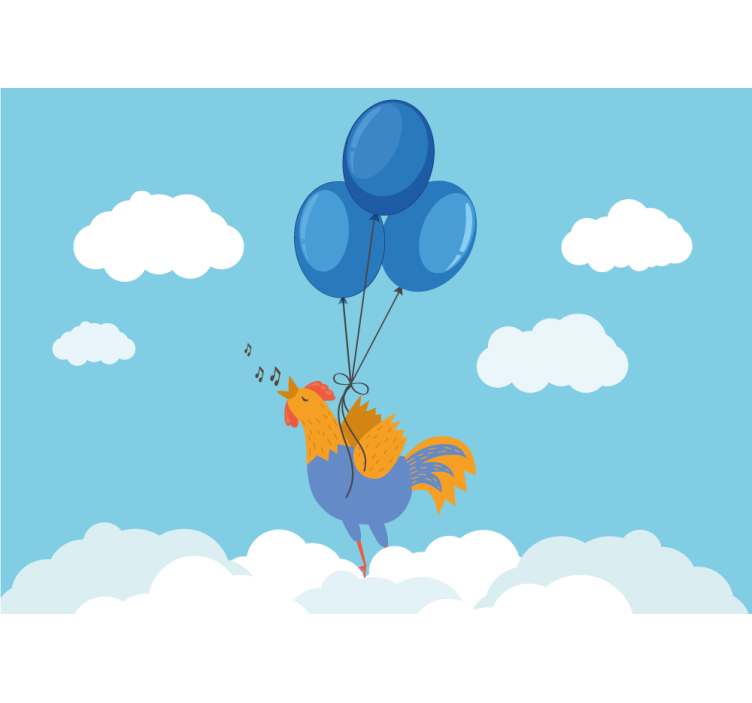 Fotomurale cameretta palloni del gallo cantante - TenStickers