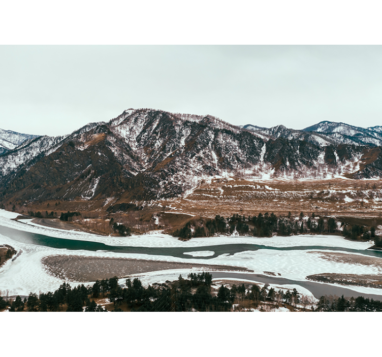 Fotomurale paesaggi vista di un fiume montano - TenStickers