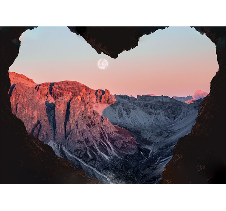 Carta da parati natura paesaggio montano a cuore - TenStickers
