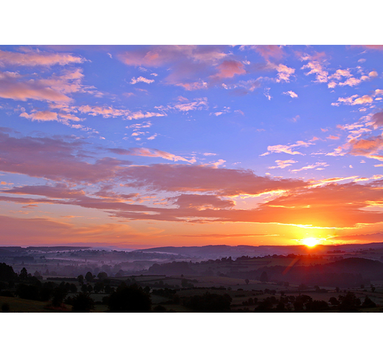 Fotomurale paesaggi tramonto sulle colline - TenStickers