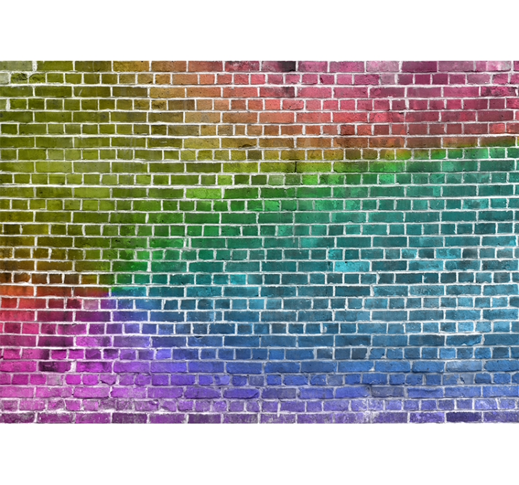 Fotomurale textures motivo mattonelle arcobaleno - TenStickers