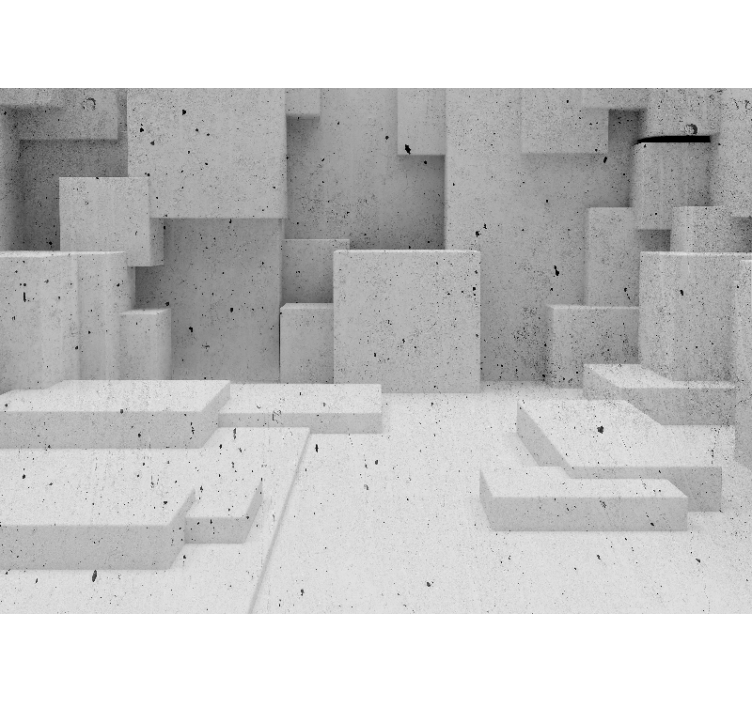 Carta da parati 3D pietra modello geometrico in cemento - TenStickers