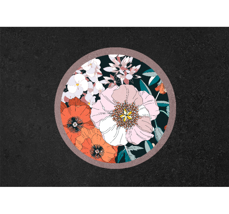 Fotomurale fiori design circolare floreale - TenStickers