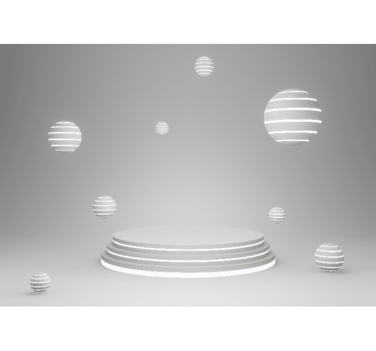 Fotomurale astratto forme geometriche fluttuanti - TenStickers